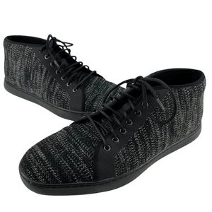FitFlop Andor Lace Up High Top Knit Sneaker Marled Black Gray Mens sz 11 Chukka